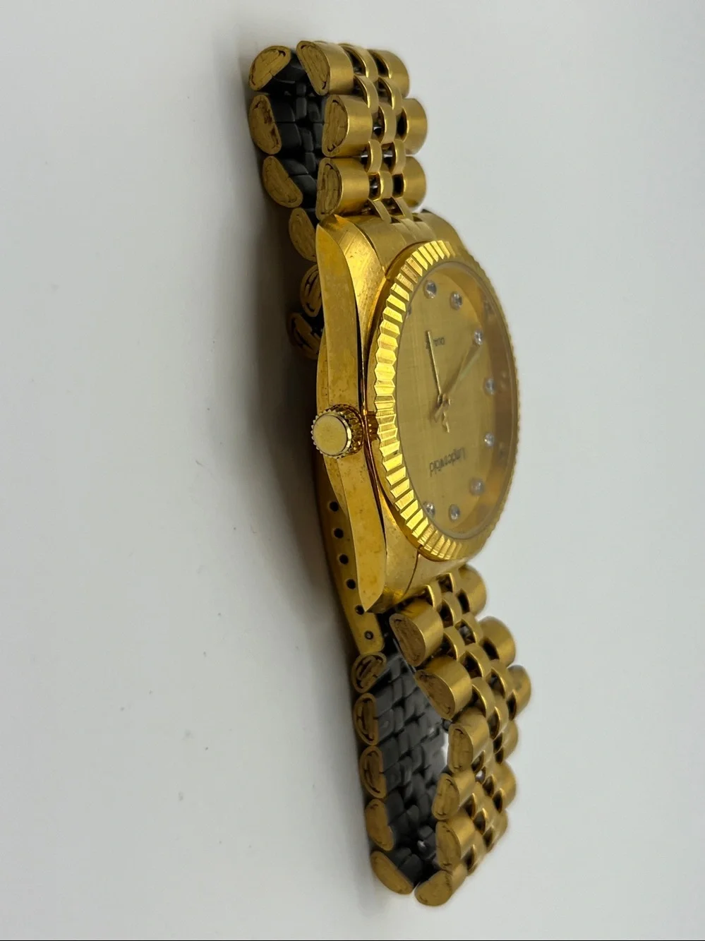 Lindenwold Gold Stainless Bracelet Quartz Watch with Crystal Markers